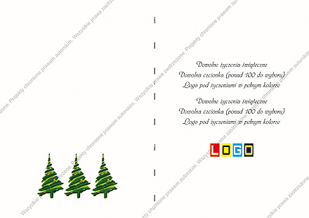 karnet świąteczny składany - wzór BN1-105 rewers