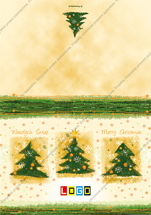 karnet świąteczny składany - wzór BN1-247 awers