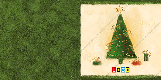 karnet świąteczny składany - wzór BN2-006 awers