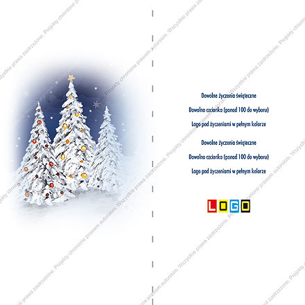 karnet świąteczny składany - wzór BN3-002rewers