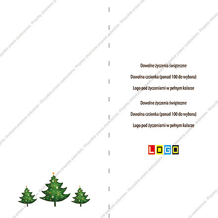 karnet świąteczny składany - wzór BN3-009rewers
