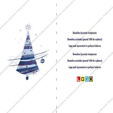 karnet świąteczny składany - wzór BN3-028rewers
