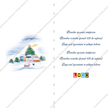 karnet świąteczny składany - wzór BN3-055rewers