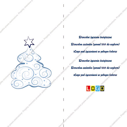karnet świąteczny składany - wzór BN3-056rewers
