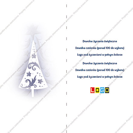 karnet świąteczny składany - wzór BN3-059rewers