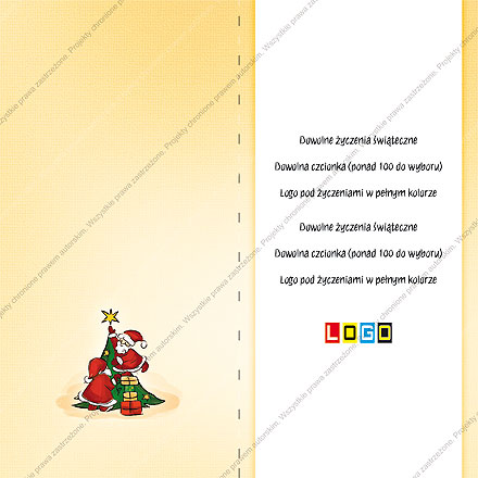 karnet świąteczny składany - wzór BN3-071rewers