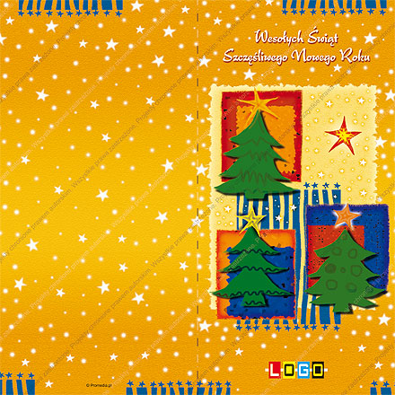 karnet świąteczny składany - wzór BN3-073 awers