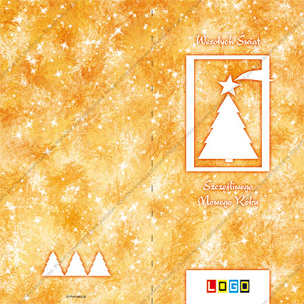 karnet świąteczny składany - wzór BN3-094 awers