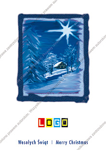 Kartka świąteczna nieskładana - wzór BZ1-018 awers