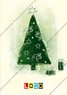 Kartka świąteczna nieskładana - wzór BZ1-077 awers