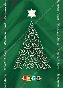 Kartka świąteczna nieskładana - wzór BZ1-190 awers